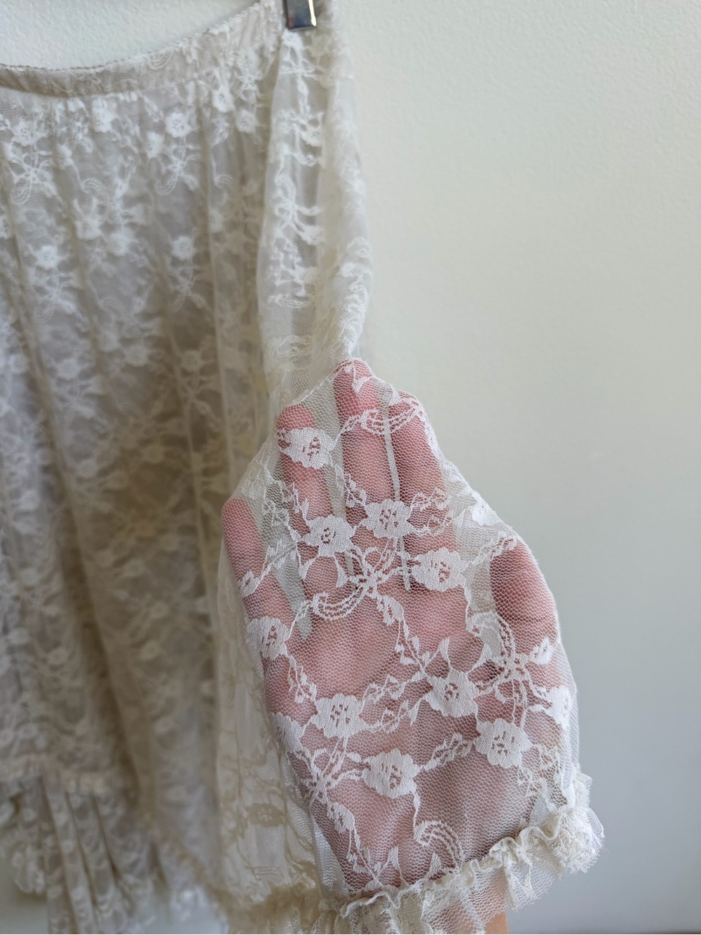 Free People Intimately French Courtship Lace Maxi Skirt Cream Small S - Picture 6 of 13